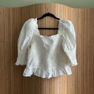 Sea NY shirred puff sleeve blouse